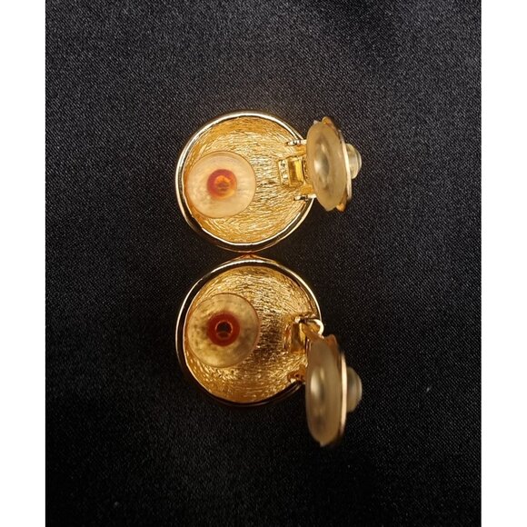 Rare Find Vintage CHRISTIAN DIOR 1980s-90s Gold-Tone Clip-On Earrings - Picture 8 of 9